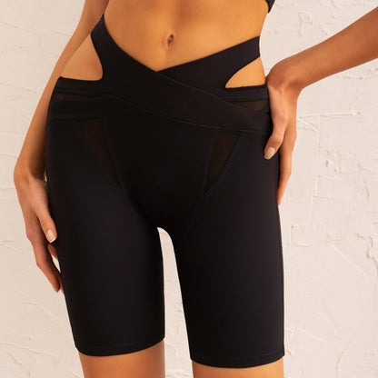 Hollow Out Cutout Bra & Fitness Shorts