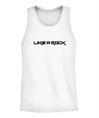 Mens Like A Rock White Tank Top